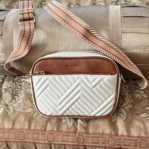 Bostanten Women's Crossbody Bag - Cream and Brown